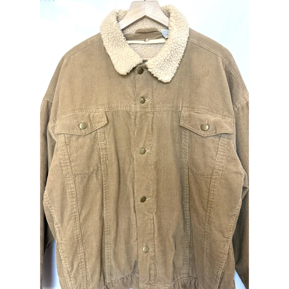 Vintage Chore Barn Coat Mens 2XL Corduroy Sherpa Marlboro Fleece Trucker‎ Jacket